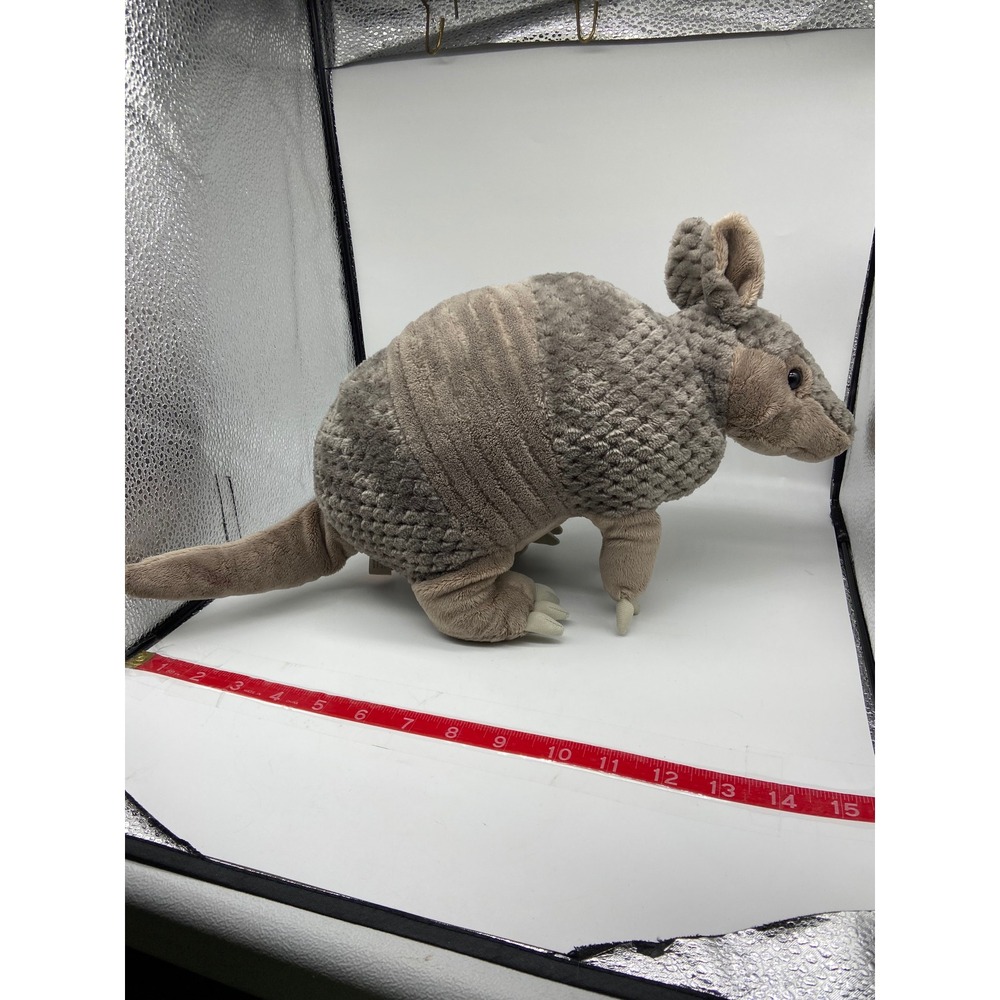 Wild Republic Armadillo Plush 16" Long Gray Beige Realistic Very Cute - Picture 7 of 11